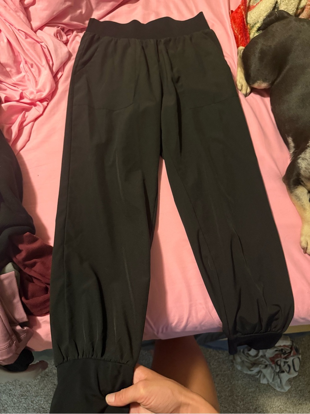 Women’s Black Elastic Cuff Track Pants